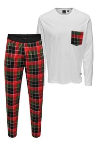 Only & Sons Schlafanzug BILLY Pyjama mit langer Hose und Langarmshirt mit Brusttasche