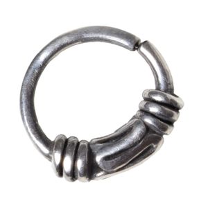 viva-adorno 1,0mm Nasen Ring Silber Septum Ohr Piercing Ring Vintage Antik Tragus Helix verschiedene Designs wählbar Z521,D6