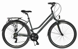 Travel-X Alu dámsky bicykel, 17” – 150-167 cm vysoký, 28", Prehadzovačka Shimano, Grafit