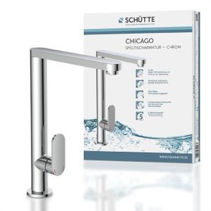 SCHÜTTE Küchenarmatur CHICAGO, 360° schwenkbarer Wasserhahn Küche, Mischbatterie Küche, Spültischarmatur Chrom