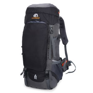 65L Rucksack mit Regenschutz großes Fassungsvermögen Rucksack wasserdicht für Outdoor-Sport Reisen Wandern Camping Herren Damen Schwarz
