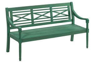 Dehner Gartenbank Emma, 3-Sitzer, 150 x 90 x 60 cm, FSC®-es Akazienholz, dunkelgrün