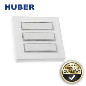 Huber 12123 Klingelplatte 3- fach aP beleuchtet Polystyrol