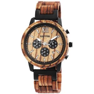 Raptor Herren Uhr Holz Armbanduhr Zebraholz RA20255-003