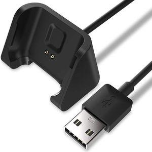 Case2go - Nabíjačka vhodná pre Amazfit BIP / BIP Lite - USB kábel - 1 meter - TPE - čierna