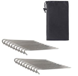 20 Zeltheringe aus Aluminium mit Tasche | Erdnagel Set 18cm Lang | Outdoor Zeltnagel | 5,66mm Erdnägel für normale & harte Böden | Zelthaken in Silber | Sandheringe | robuste Bodenheringe für Camping