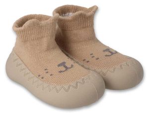 Befado Beige Socken mit Gummisohlen, Barfuß, Stiefeletten, 002P045