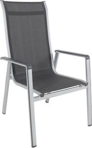 Rahmen Aluminium, Textilene grau B/H/T ca. 64,5 x 108 x 69 cm max. Belastbarkeit 110 kg