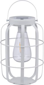 Arti Casa Solar Laterne Solarlampe Garten - Tischlampe mit Warmweißem Licht - Gartenleuchte mit bis zu 8 Stunden Leuchtdauer - IP44 Wasserdicht - 14,5 x 22 cm - Weiß