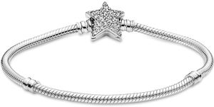 Pandora Moments Armband 599639C01 Star Clasp Snake Chain Bracelet Sterling Silber 925 klare Zirkoni