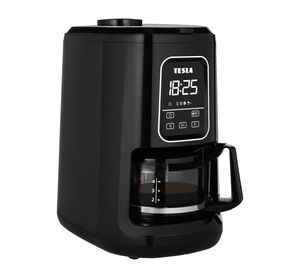 TESLA CoffeeMaster ES400 Kaffeemaschine mit Mahlwerk Digitaler Uhr und Timer, für Kaffeebohnen, gemahlenen Kaffee oder Tee, 600 ml Glaskanne, 900W