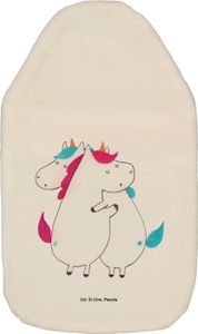 Mr. & Mrs. Panda Wärmflasche Einhörner Umarmen - Weiß - Geschenk, Einhorn, Einhorn Deko, Körnerkissen, Kinderwärmflasche, Kleine Wärmflasche, Unicorn, Liebe, BFF