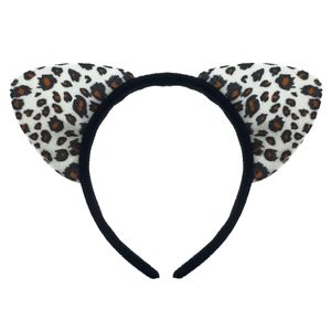 Oblique Unique Haarreif Haarreifen Schneeleopard Ohren Leoparden Kostüm Accessoire für Fasching Karneval Motto Party