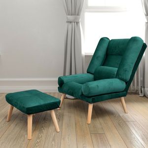 Liegesessel Sessel Relaxsessel Leo mit Fußhocker Rückenlehne 5-stufig einstellbar Farbe: Monolith 37