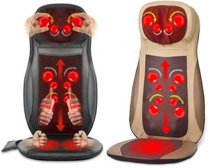 3D Elektrisch Massagegerät Rückenmassagegerät mit Wärmefunktion für Adult / Massagesitzauflage Schwarz
