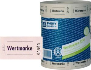 5x Rolle Wert-Marke 57x30mm Weiß 5000 Abrisse