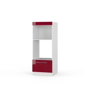 Vicco Mikrowellenschrank Fame-Line, 60 cm offen, Bordeaux Hochglanz/Weiß