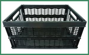 Novaliv Einkaufskorb Klappbox | 30L Schwarz faltbar stabil| Klappkorb Tragebox Klappkiste Kitchen storage toy basket box Einkaufstasche Korb Küche