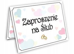 Zaproszenia na ślub z potwierdzeniem KOPERTY 10szt