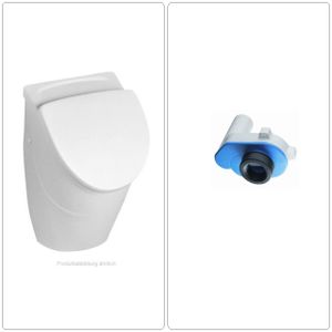 VILLEROY & BOCH O.NOVO Keramik Absaug Urinal mit Deckel &  Ablaufgarnitur