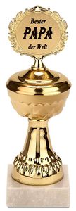 BRUBAKER Pokal - goldene Trophäe mit Marmorsockel - Geschenkidee für Väter - Motiv: Bester Papa der Welt