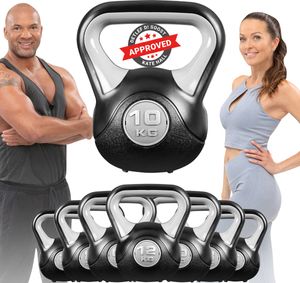 Miweba Sports Kettlebell KB200 | Kunststoff-Kugelhantel - 4-12 kg - Anti-Rutsch-Griff - Hartgummifüße (10,0 kg)