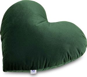 Vankúš na maznanie Pepi v tvare srdca - ručne šitý antialergénny vankúš v tvare srdca 48 × 43 cm - mäkký detský vankúš Dekoračný vankúš pre bábätká Plyšové srdce - tmavozelený