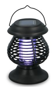 Grundig Insektenlampe - Solar - 2-in-1: Stimmungslicht/Insektenvernichter - Spritzwassergeschützt - Schwarz