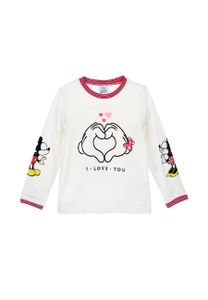 Minnie Mouse I Love You Kinder Mädchen Lonsleeve Langarmshirt T-Shirt , Farbe:Weiß, Größe Kids:104
