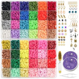 Kreativset mit 11.000 Flachen Perlen – DIY Schmuck Basteln mit Buchstaben, Symbolen & Anhängern für Kinder & Erwachsene