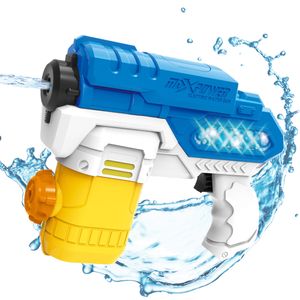 Wasserpistole Elektrische Wasserblaster mit LED Licht wasserdicht 300cc Kapazität 30ft Reichweite Wasserspielzeug für Garten Sommer Partys Schwimmbad Kinder Erwachsene Gelb