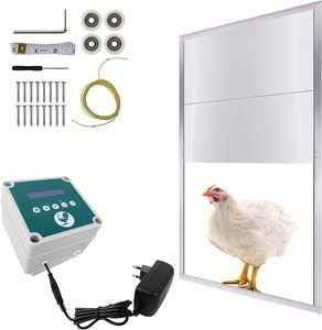 YARDIN Automatische Hühnerklappe Hühnertür mit Zeitsteuerung und Lichtsensor, Elektrischer Alu Hühnerstall Türöffner mit Schieber für Hühnerhaltung, Netzbetrieb oder Batterie (TYP A, 30 x 30 cm)
