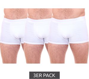 3er Pack watson´s Herren Boxershorts im Retro-Stil Baumwoll-Shorts Weiß, Größe:L