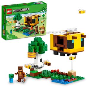 LEGO 21241 Minecraft Das Bienenhäuschen, Farm-Spielzeug mit baubarem Haus, Baby-Zombie und Tier-Figuren, Geburtstagsgeschenk für Jungen und Mädchen