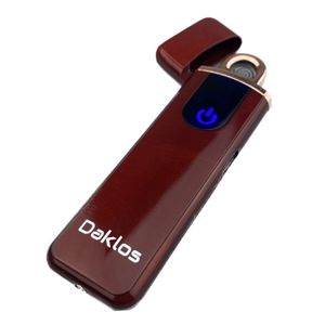 Elektrický větruodolný cigaretový zapalovač v dárkové krabičce - lesklá červená Zapalovač Daklos