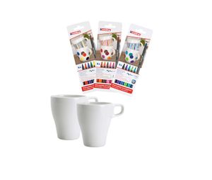 edding 4200 Porzellanpinselstift sortiert + 2 x Becher (18er Set)