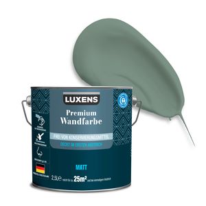 LUXENS - Premium Wandfarbe 2,5 l - Blaue Lagune - Matt - Wände, Decken & Täfelungen - Anti-Allergen - Ohne endokrine Disruptoren - 25m²