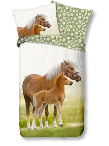 Good Morning Kinder Bettwäsche Pferde  - 135x200 cm - 100% Baumwolle