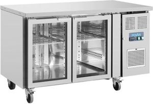 Polar U-Serie Premium 2-türiger Thekenkühlschrank mit Glastüren