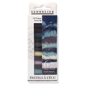 SENNELIER N132288.03 Extra-Soft Halb Pastell 6 Sticks Set, Pigment, Sturmhimmel, Set of 6