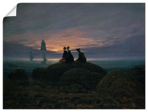 Caspar David Friedrich: Mondaufgang am Meer (Pendant zu Bildnummer 479). 1822, Produkt:Poster, Größe:30x40 cm / Poster