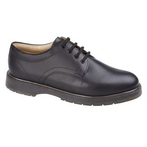 Grafters - Pánska spoločenská obuv, voskovaná koža DF2234 (48 EU) (čierna)