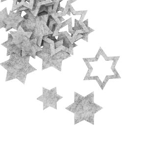 Oblique Unique 24 Filz Sterne Weihnachtsdeko Tischdeko Weihnachten 3 Motive -weißgrau