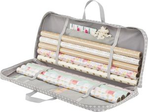 Tragetasche für Geschenkverpackung mDesign Geschenkpapier Organizer Grau