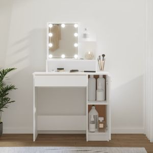 toaletný stolík vidaXL s LED diódou biely 86,5x35x136 cm toaletný stolík vidaXL s LED diódou biely 86,5x35x136 cm