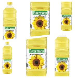 Sonnenblumenöl Estermann, 6 x 1L PET Flasche, ein raffiniertes Pflanzenöl für kalte und warme Küche