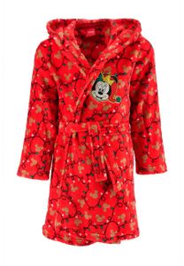Minnie Mouse Kinder Mädchen Bademantel Morgenmantel, Farbe:Rot, Größe Kids:104
