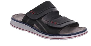 Rohde Herren Pantoletten Clogs Leder Klettverschluss Brunello 5984, Größe:41 EU, Farbe:Grau