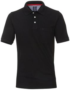 REDMOND Übergrößen Poloshirt Brusttasche Schwarz 5XL Regular Fit
