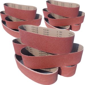 10 x  Schleifbänder 100mm x 915mm Körnung P120 Schleifband Gewebebänder Bandschleifer Schleifpapier Gewebeband BOHRFUX